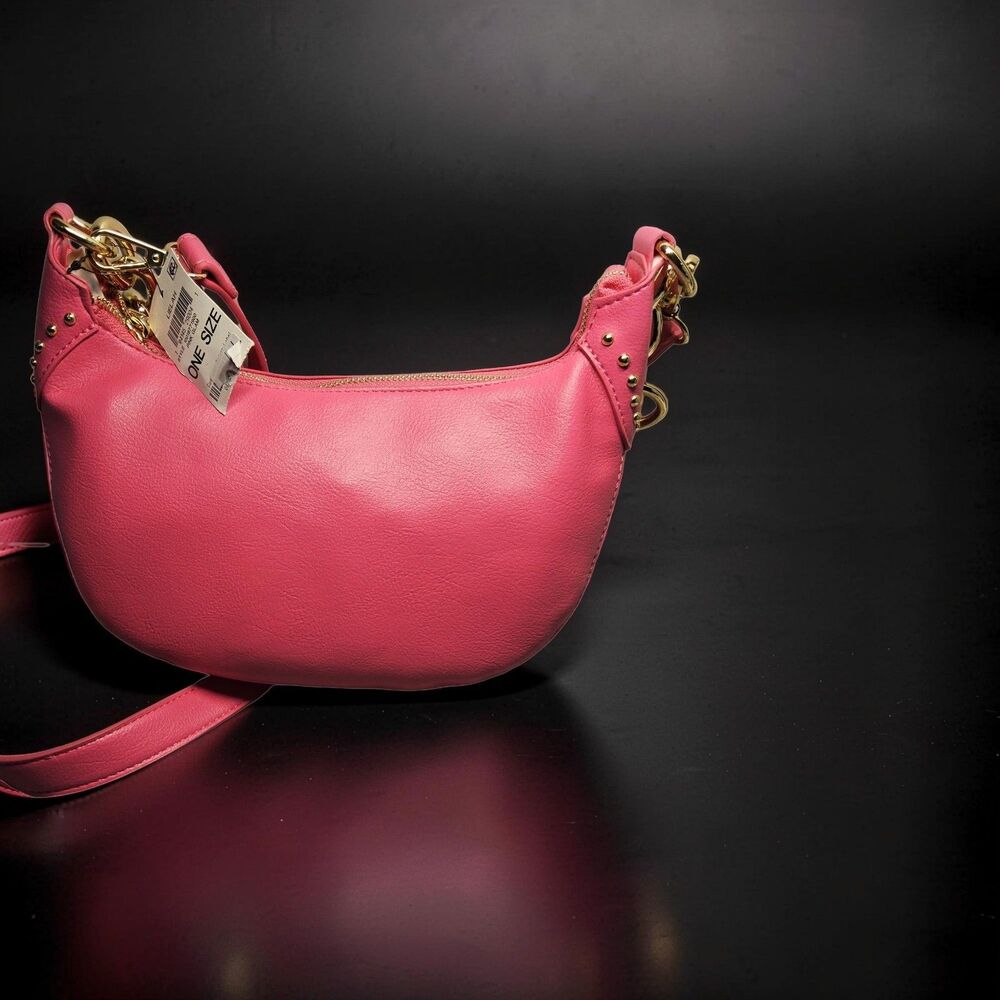 INC Lielah Pink Glam small studded baquette purse Customer Return